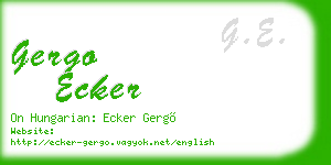 gergo ecker business card