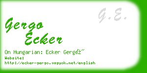 gergo ecker business card